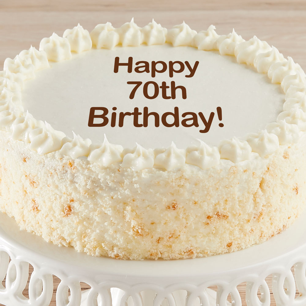 Happy 70th Birthday Vanilla Cake delivered