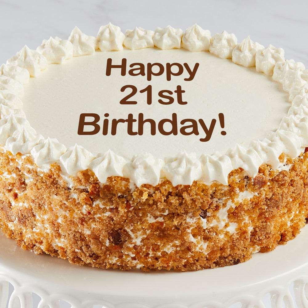 Happy 21st Birthday Carrot Cake Close-up
