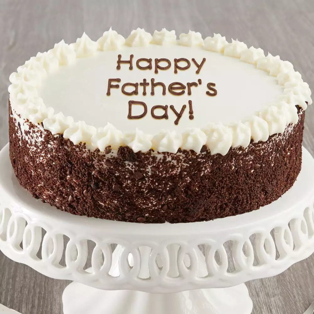 Happy Father's Day Chocolate and Vanilla Cake Close-up