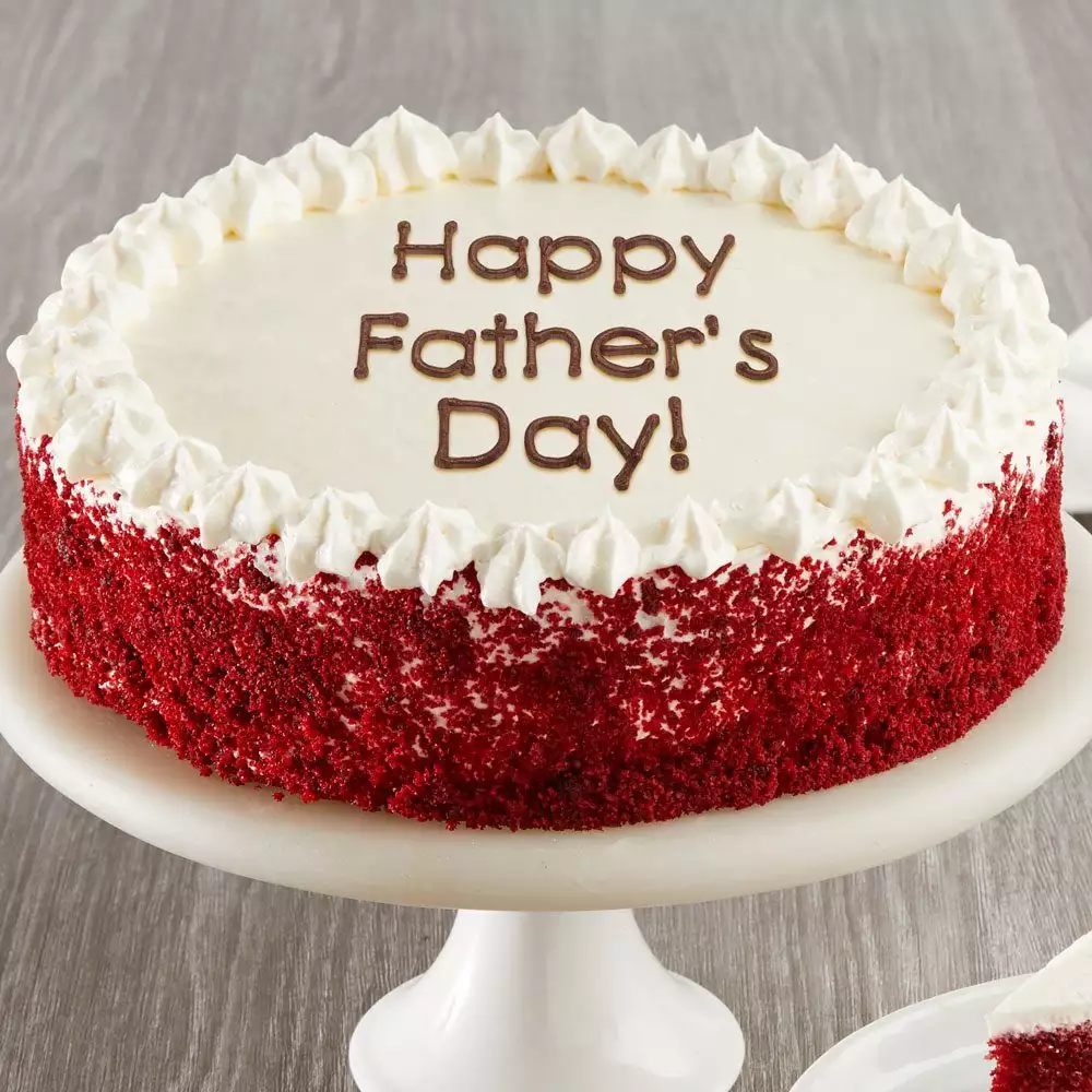 Happy Father's Day Red Velvet Chocolate Cake Close-up
