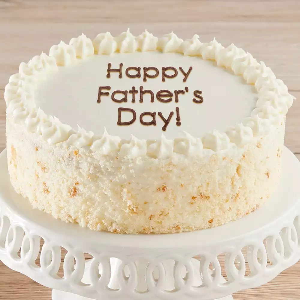 Happy Father's Day Vanilla Cake Close-up