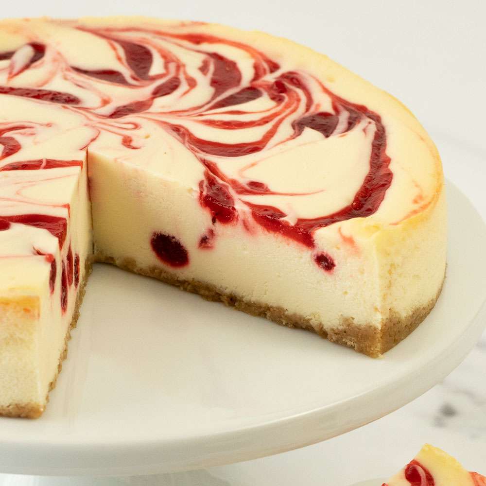 Strawberry Swirl Cheesecake Close-up