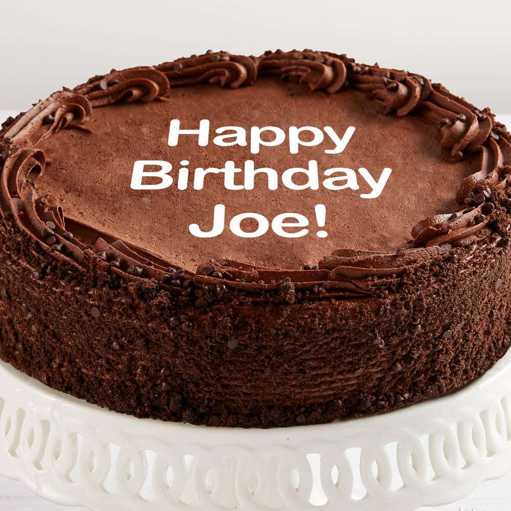Personalized 10-inch Chocolate Cake Close-up