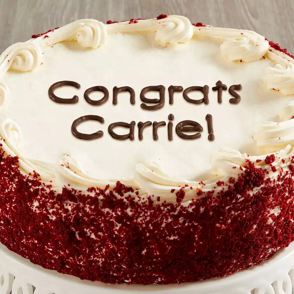 Personalized 10-inch Red Velvet Cake Close-up