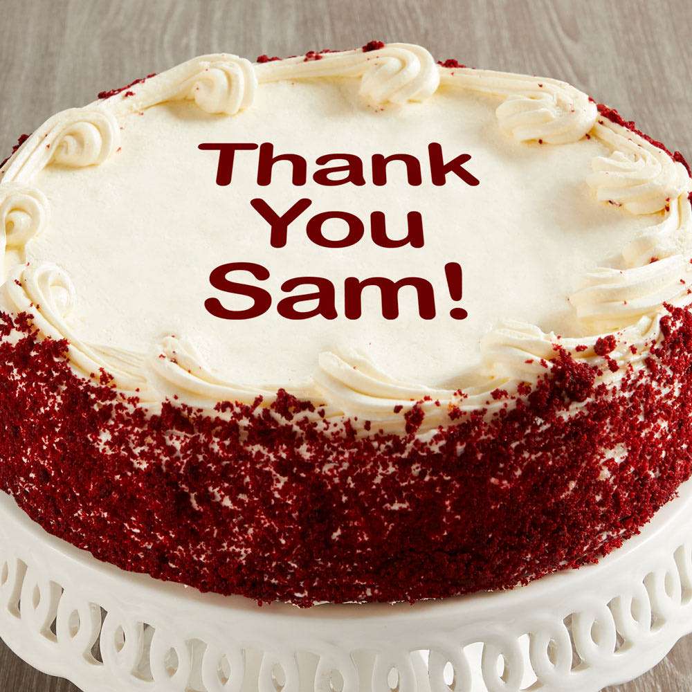 Personalized 10-inch Red Velvet Cake Close-up