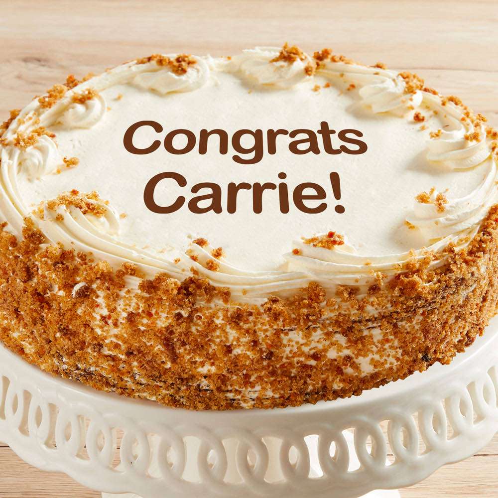 Personalized 10-inch Carrot Cake Close-up