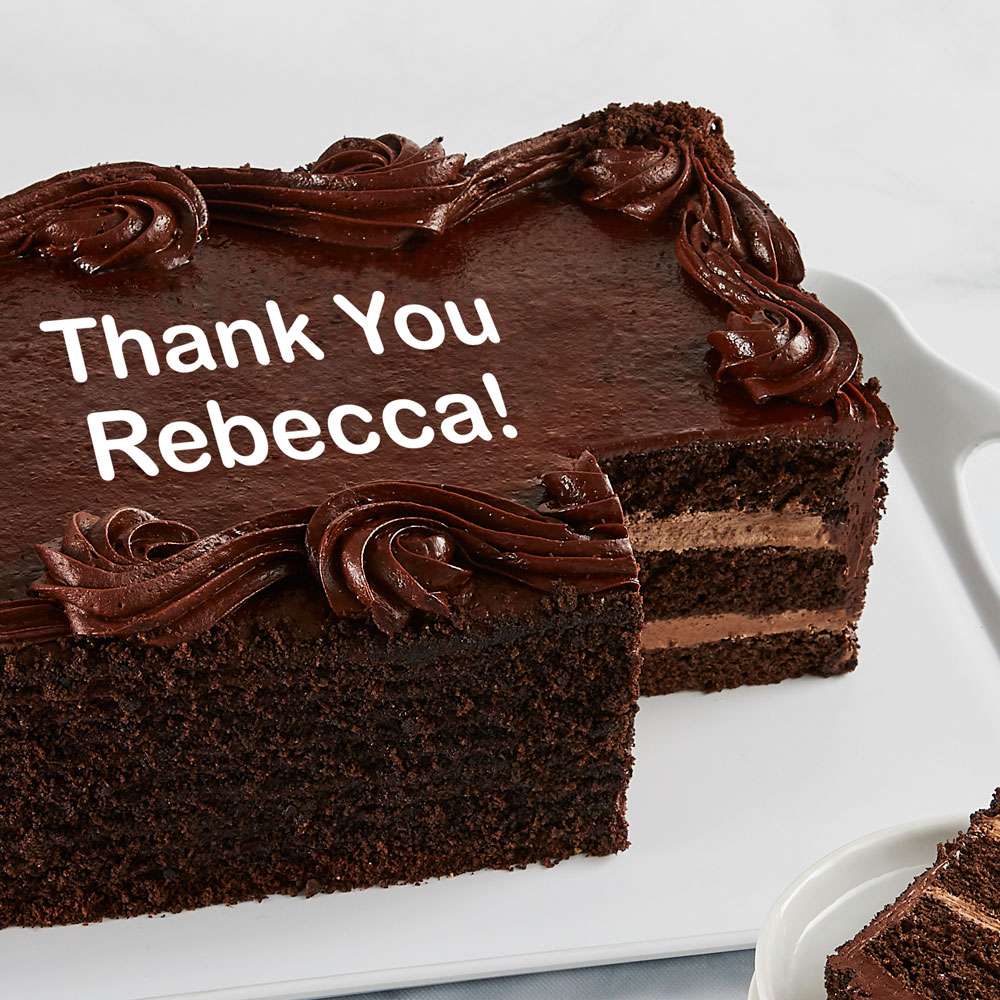 Personalized Chocolate Sheet Cake Close-up