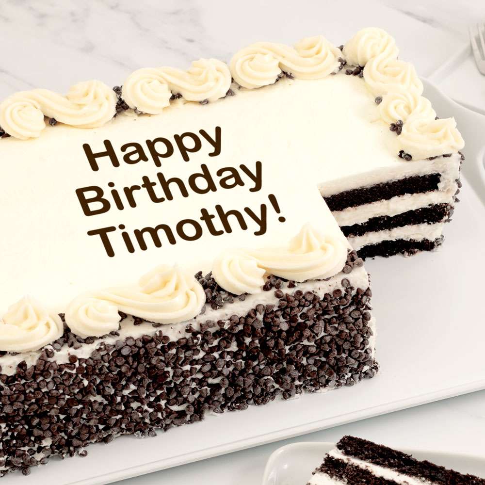 Personalized Chocolate Chip Sheet Cake Close-up