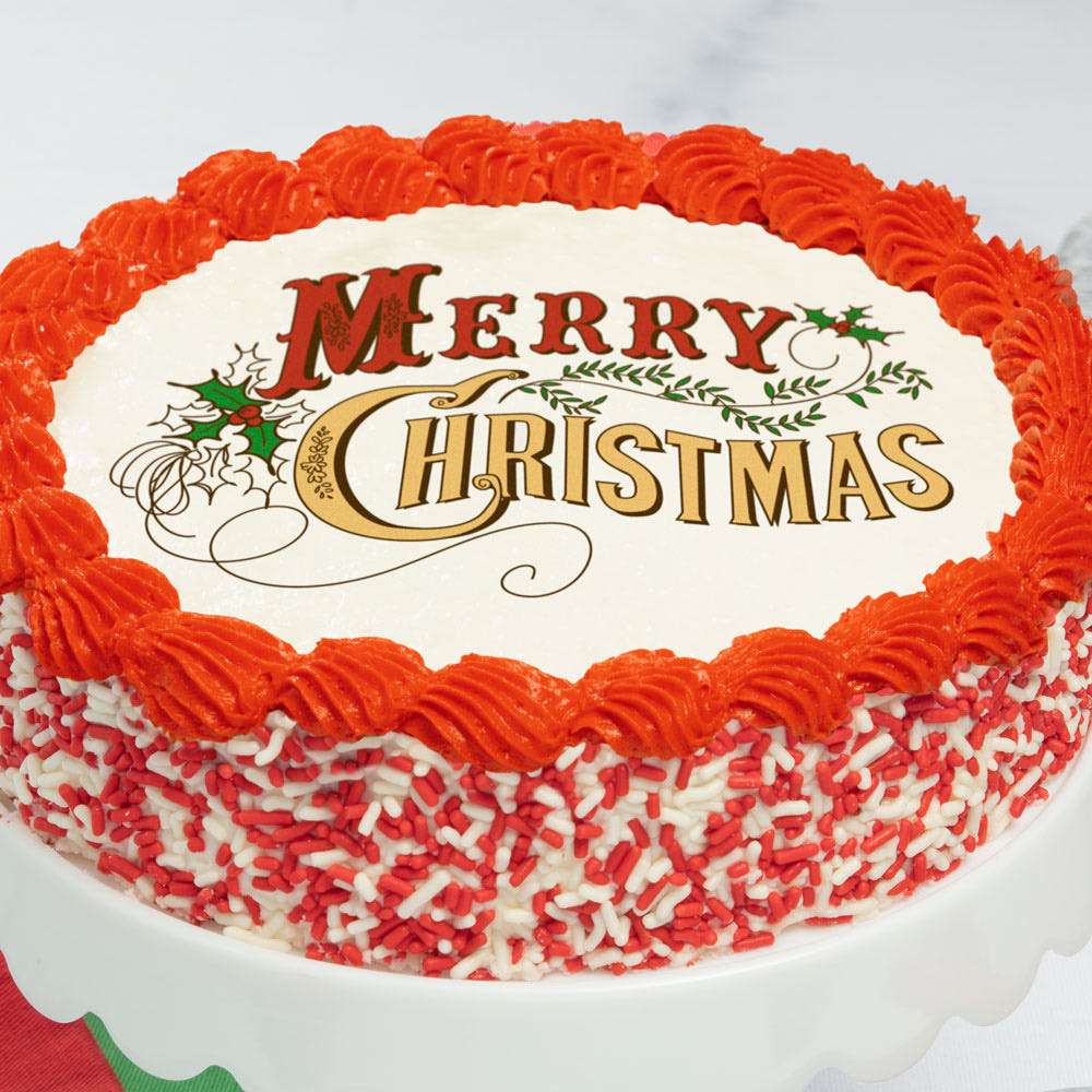 Merry Christmas Cake Close-up