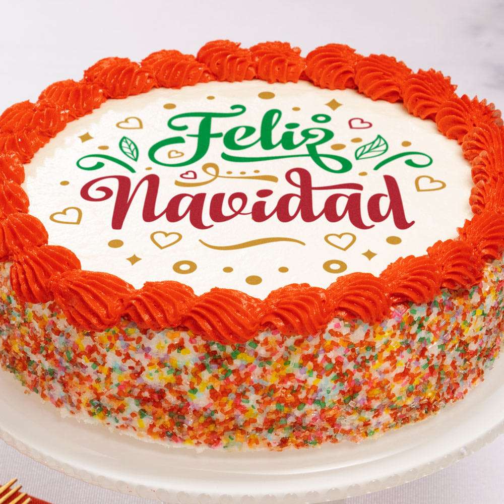 Feliz Navidad Cake Close-up