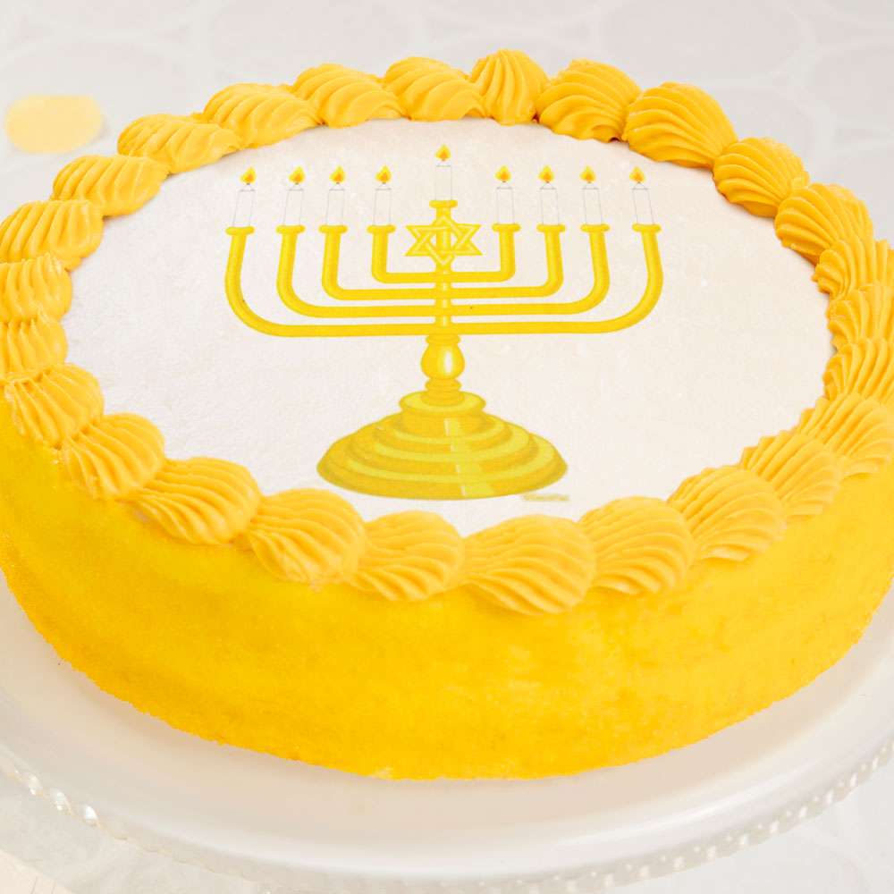 Happy Chanukah Cake Close-up