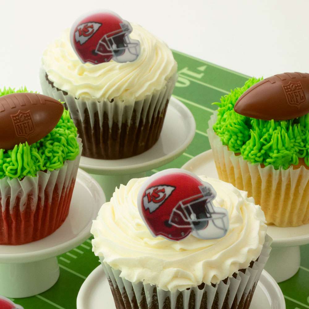 JUMBO Football Cupcakes Close-up