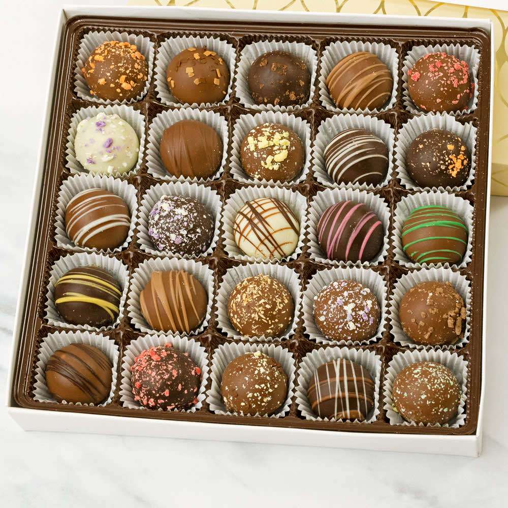 Deluxe Chocolate Truffle Gift Box Close-up