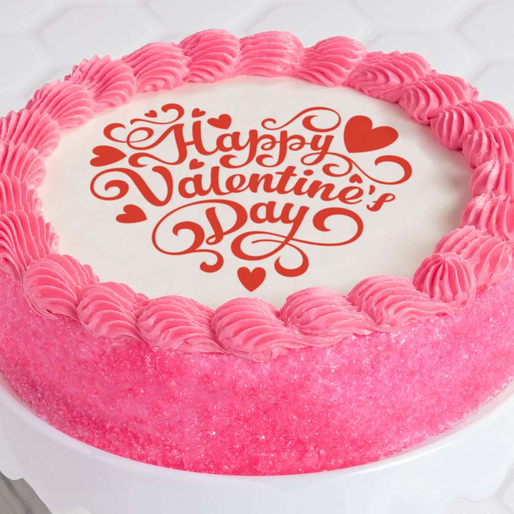 Pretty in Pink Valentine's Day Cake Close-up