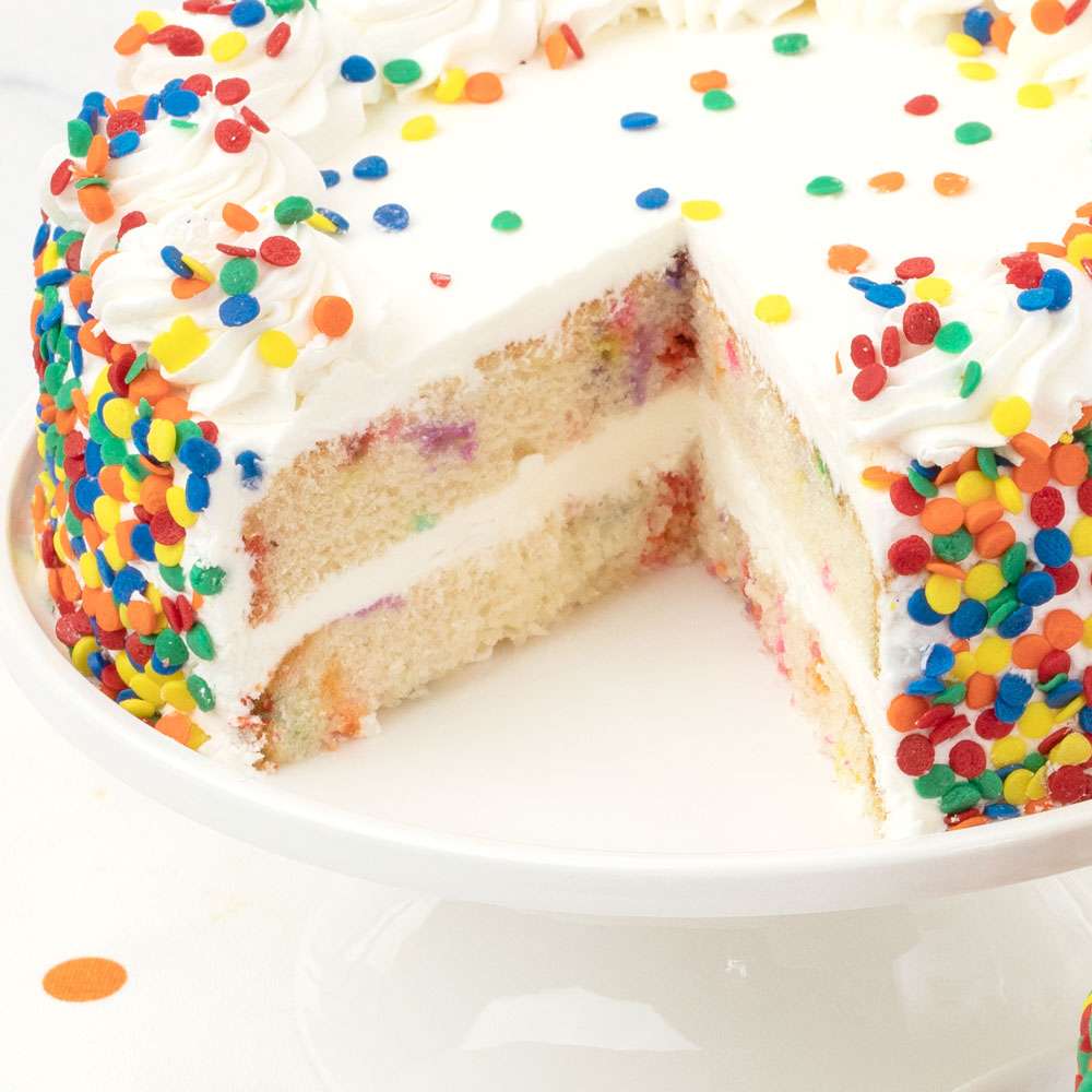 Classic Confetti Cake Close-up