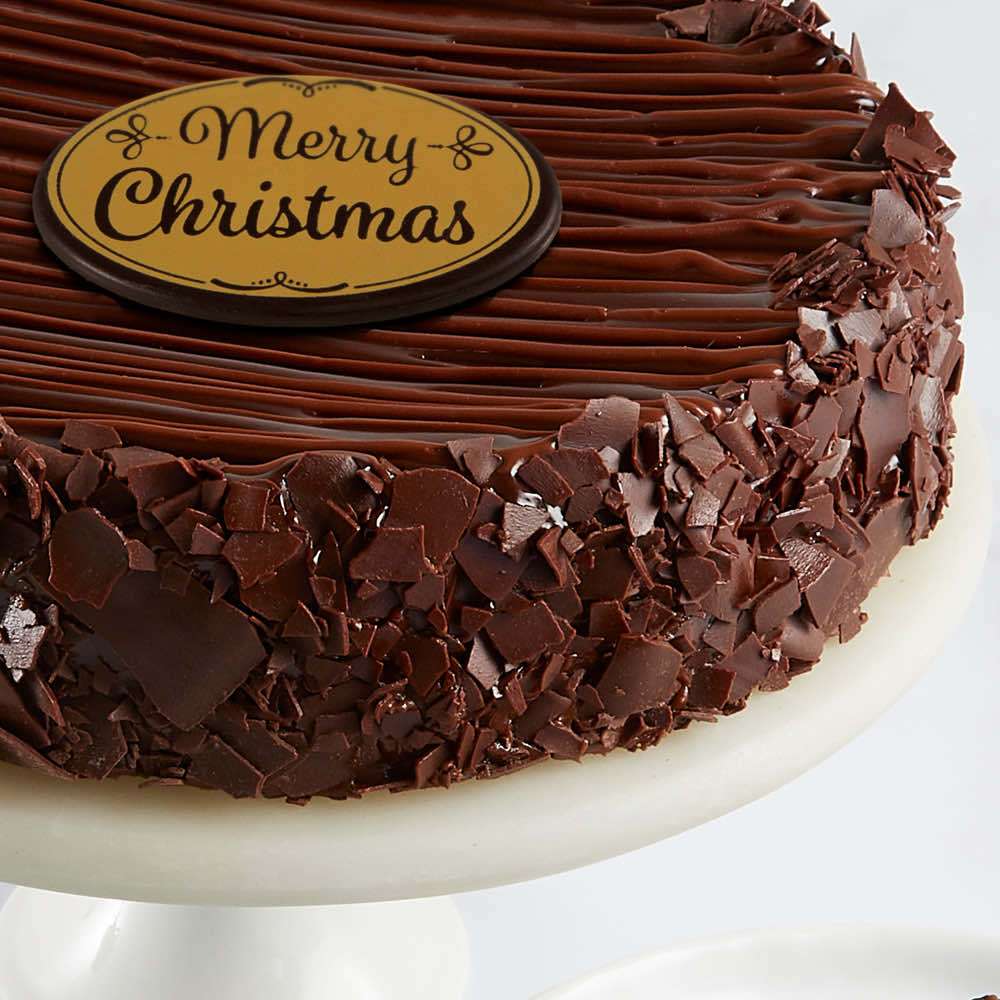 Triple Chocolate Enrobed Brownie Cake Close-up