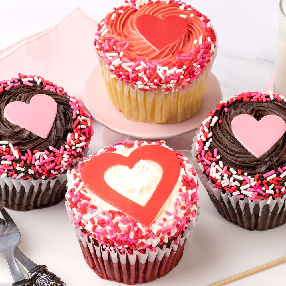 JUMBO Valentine's Day Cupcakes Close-up