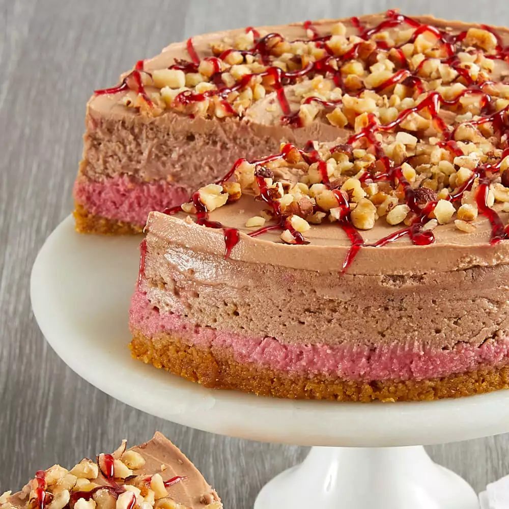 Raspberry Hazelnut Cheesecake Close-up