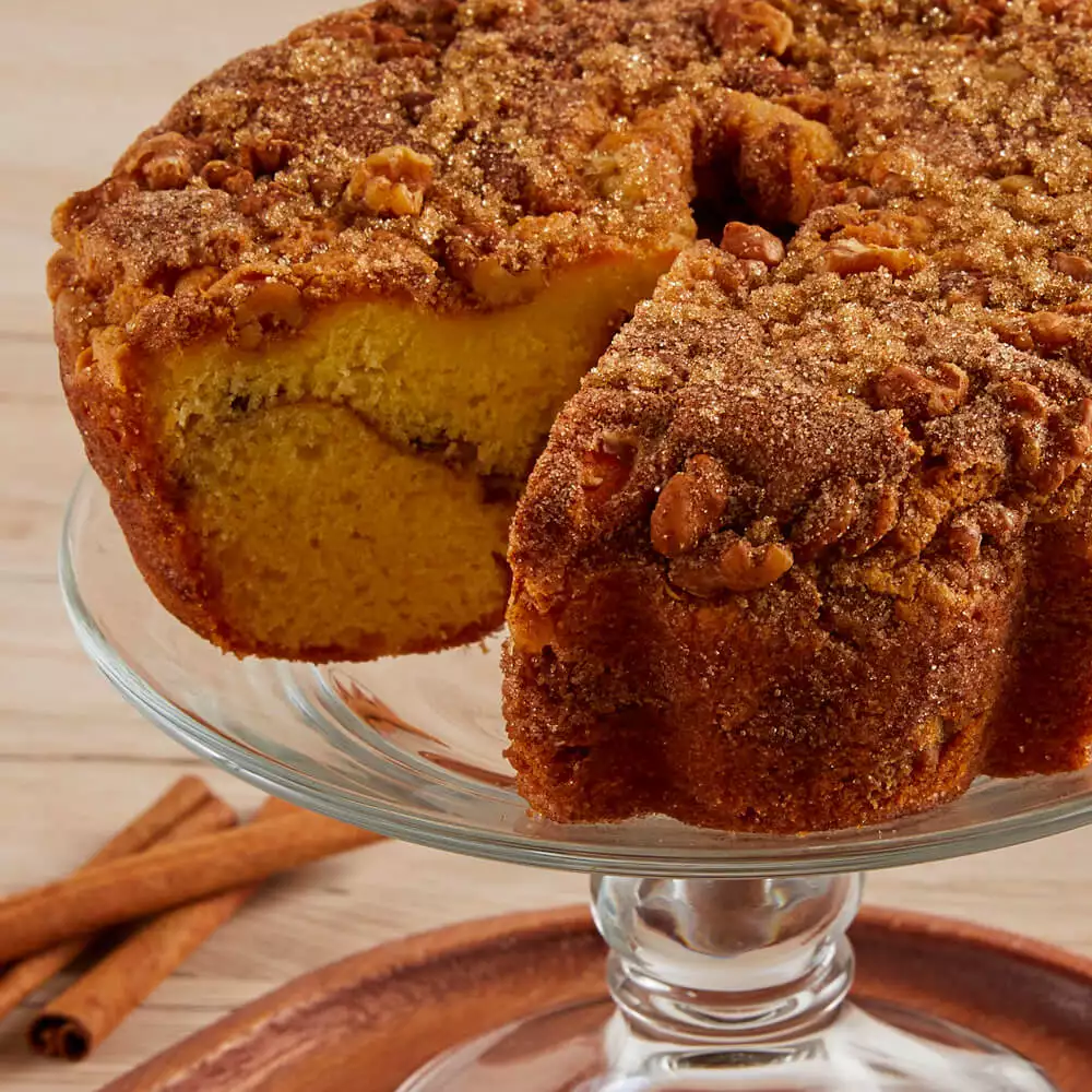 Viennese Coffee Cake - Cinnamon and Walnuts Close-up