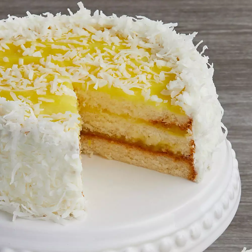 Lemon Coconut Cake Close-up