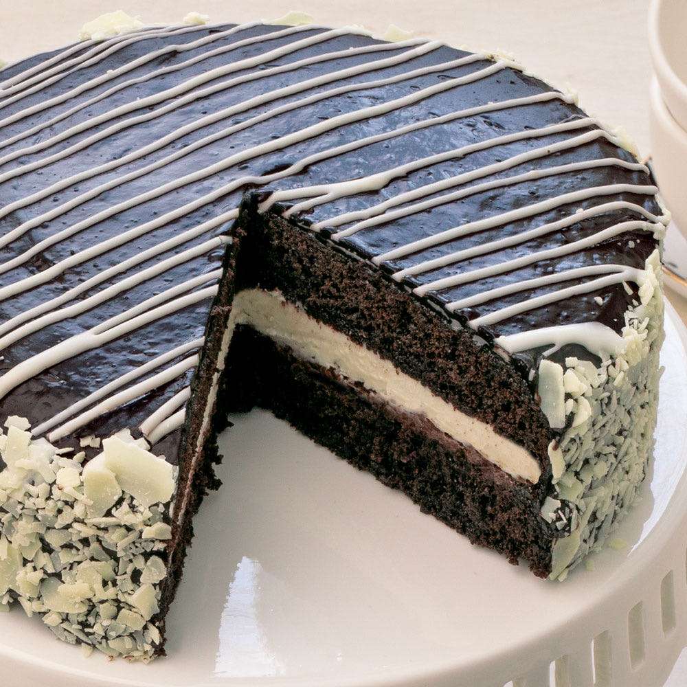 Black and White Mousse Cake Close-up