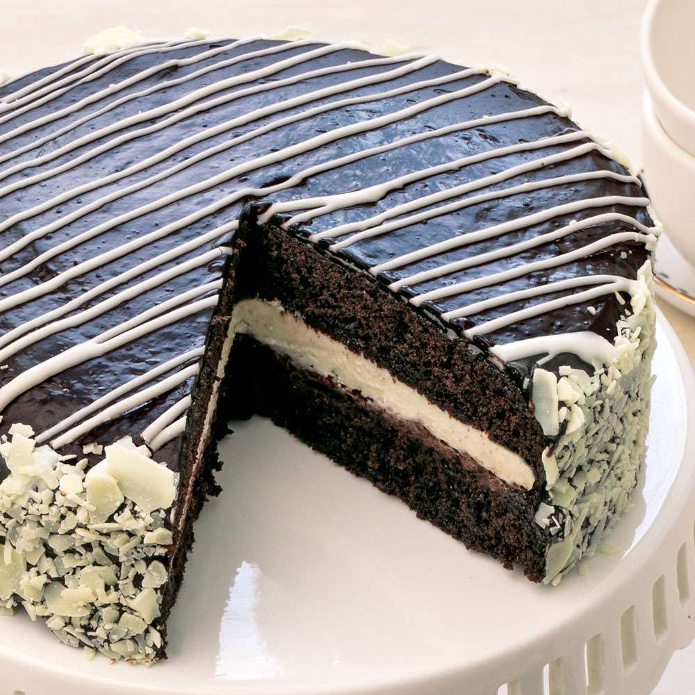 Black and White Mousse Cake Close-up