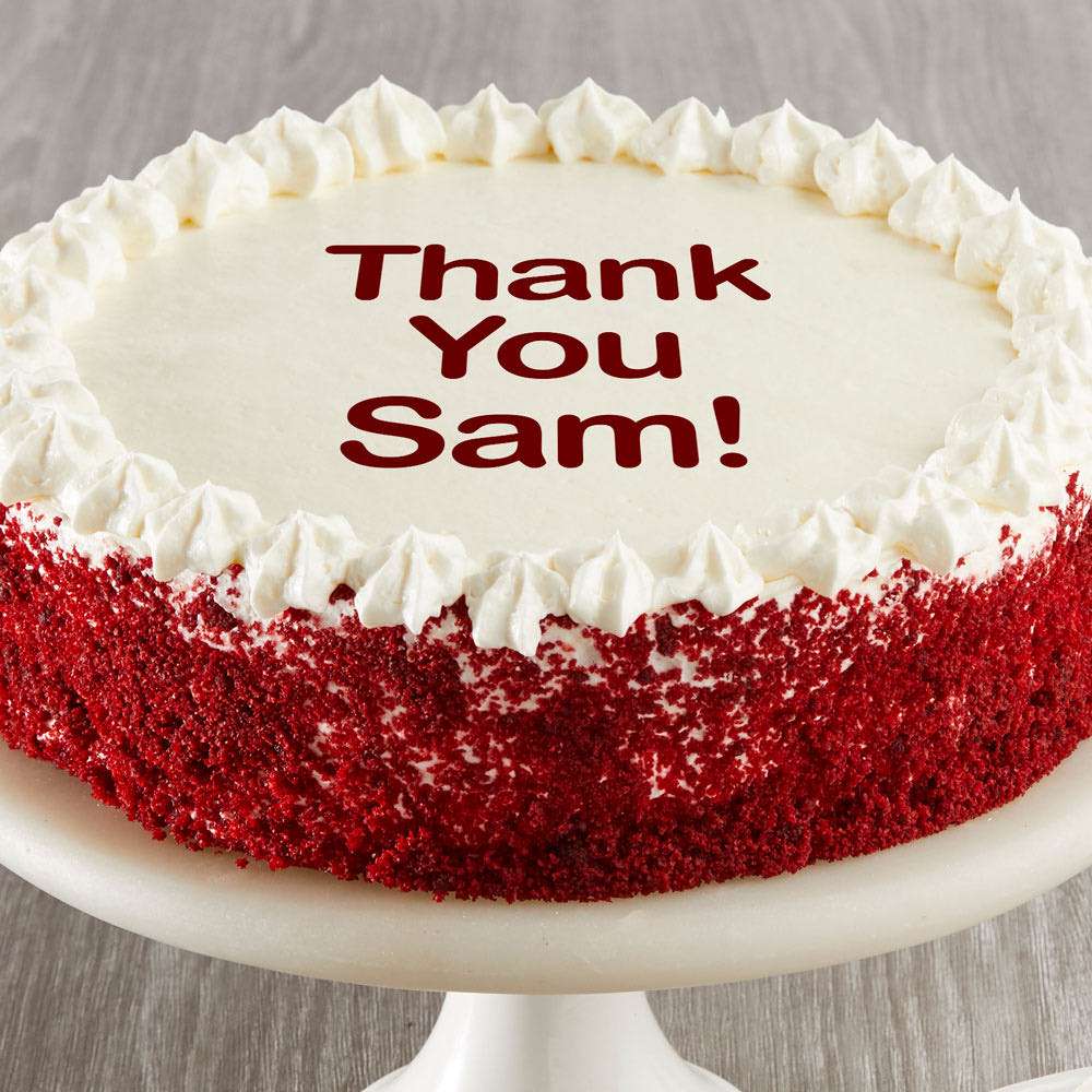 Personalized Red Velvet Chocolate Cake Close-up