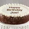 Zoomed in Image of Personalized Chocolate and Vanilla Cake