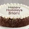 Zoomed in Image of Personalized Chocolate and Vanilla Cake