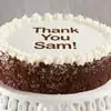 Zoomed in Image of Personalized Chocolate and Vanilla Cake