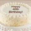 Zoomed in Image of Happy 40th Birthday Vanilla Cake