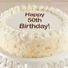 Zoomed in Image of Happy 50th Birthday Vanilla Cake