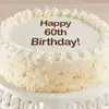 Zoomed in Image of Happy 60th Birthday Vanilla Cake