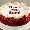 Zoomed in Image of Personalized 10-inch Red Velvet Cake