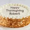 Zoomed in Image of Happy Thanksgiving Carrot Cake