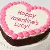 Zoomed in Image of Personalized 10-inch Heart-Shaped Chocolate Cake