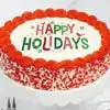 Zoomed in Image of Happy Holidays Cake