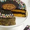 Zoomed in Image of Golden Fudge Celebration Cake