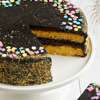 Zoomed in Image of Golden Fudge Celebration Cake
