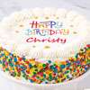 Zoomed in Image of Gluten-Free Personalized Happy Birthday Cake