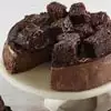 Zoomed in Image of Brownie Cheesecake