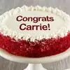 Zoomed in Image of Personalized Red Velvet Chocolate Cake