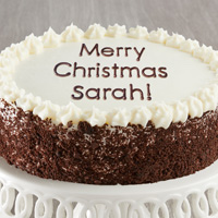 Zoomed in Image of Personalized Chocolate and Vanilla Cake