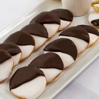 Zoomed in Image of One Dozen Black and White Cookies