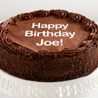Zoomed in Image of Personalized 10-inch Chocolate Cake