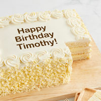 Zoomed in Image of Personalized Vanilla Sheet Cake