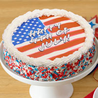 Zoomed in Image of Fourth of July Flag Cake 