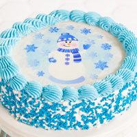Zoomed in Image of Snowman Cake