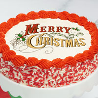 Zoomed in Image of Merry Christmas Cake