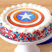 Zoomed in Image of Captain America Cake